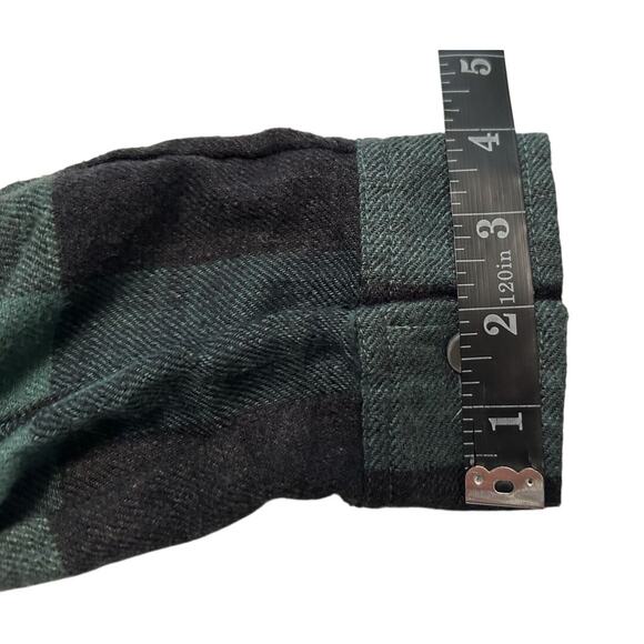 NWT American Eagle Baby Doll Cut Green Buffalo Check Long Sleeve Flannel Top - Picture 11 of 11